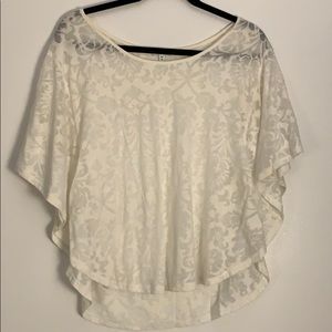 Express cream/white floral print top